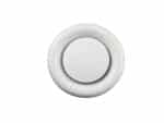 Valva de refulare D100, un difuzor de aerisire rotund de culoare albă, cu un panou circular central, este afișat pe un fundal alb.