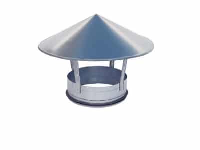 Acoperis metalic cu cupola deasupra ce include o Palarie protectie antiploaie 160 grila.