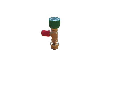 Un Robinet rosu si verde deschidere supapa 5/16" pe un fundal alb conceput pentru ventilatie.