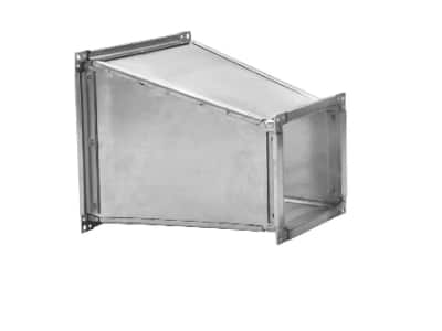 A Reductie rectangulara simetrica ventilatie grille box on a white background.