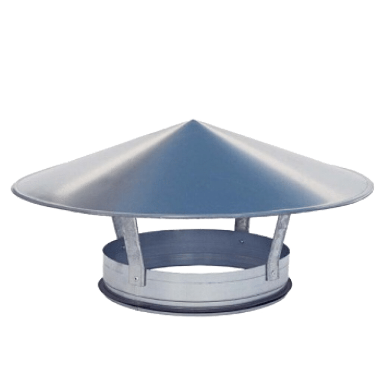Un capac metalic de acoperiș cu o cupolă de ventilație deasupra.