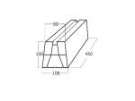 Un desen care arată dimensiunile unui bloc de lemn cu Suport podea pentru unitati de aer conditionat L450 pentru aerisire.