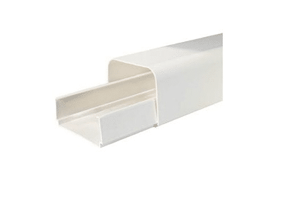 Canal mascare traseu aer conditionat CLM 60x45 este un canal de cabluri din plastic alb cu capac detașabil, ideal pentru organizarea și ascunderea firelor electrice sau a traseelor de aer condiționat de-a lungul pereților sau tavanelor.