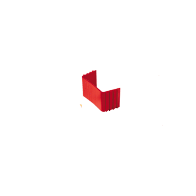 Un obiect de plastic roșu Clema canal mascare 80X60 pe un fundal alb.