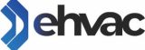 Logo cu o formă geometrică albastră stilizată în stânga și cuvântul "ehvac" cu litere îngroșate, negre și minuscule în dreapta.